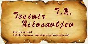 Tešimir Milosavljev vizit kartica